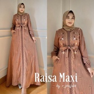 GAMIS BORDIR JUMBO ld 140 130 120 110 100 98 94 Raisa Maxi Gamis Jumbo Premium Border Bahan Linen Ad