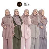 SUIT ERYNA MOSS CREPE BLOUSE + PALAZZO JUBAH DRESS JUBAH SELUAR DRESS MUSLIMAH PLUS SIZE BAJU MUSLIM