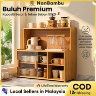 【In Stock】Spice Rack Rak Rempah Ratus Dapur 45/55/67CM Bamboo Rak Cup Holder Rack Dish Rack 杯架/厨房架
