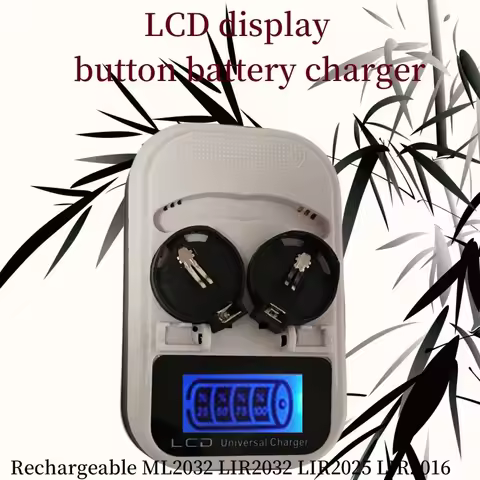 LCD display button battery charger Rechargeable ML2032 LIR2032 LIR2025 LIR2016