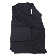 Mens Rib Protector Padded Vest Compression Shirt Training Vest with 3-Pad for Football Soccer Basket