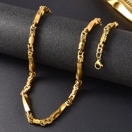 สร้อยคอยาว 61 ซม. เคลือบทองคำ 18K รูปสี่เหลี่ยม สำหรับผู้ชาย สร้อยคอคิวบาสไตล์ฮิปฮอพ หรูหรา เหมาะสำห