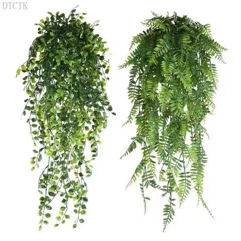 DTCTK 90cm Persian fern Leaves Vines Home Room Decor Hanging Artificial Plant Plastic Leaf Grass Wed