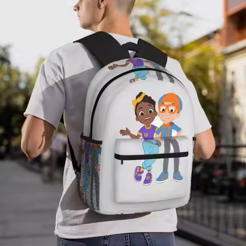 Meekah And Blippi Backpack Daypack Large Capacity Kids BookBag School Bag Shoulder Bags for Men Wome