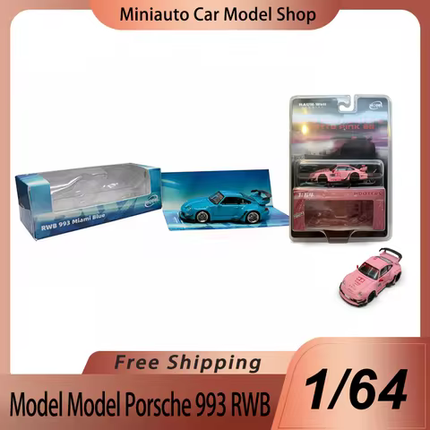 New MODEL model Mm 1:64 Porsche 993 RWB Alloy Miniature Diecast Model Porsche 993 RWB Hooters Matte 