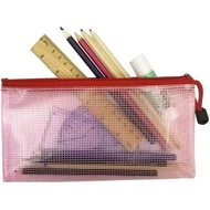 JS A6 Document Storage Bag Clear Mesh Pencil Envelopes Pouch Transparent