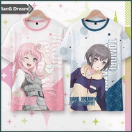 Flip BanG Dream! It's MyGO! Anime Tshirt Short Sleeve Top Cosplay 3D Shirt Takamatsu Tomori Woman Fashion Plus SizeTee