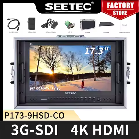 SEETEC P173-9HSD-CO 17.3 Inch IPS 3G-SDI 4K HDMI Broadcast Monitor with AV YPbPr Carry-on LCD Direct