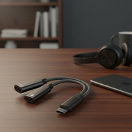 F68B Type C to 3.5mm Earphone Adapter Converter Splitter 60W for Music Lovers