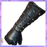 Medieval Steampunk Samurai Leather Bracer Long Gloves Gauntlet Viking Pirate Archer Cosplay Costume 