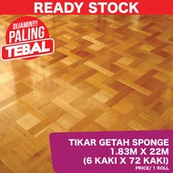 Tikar Getah Sponge Tertebal 1.2mm Gulung Besar 1.83mx22m (6kakix72kaki) PVC Vinyl Carpet Flooring The Best Tikar Getah