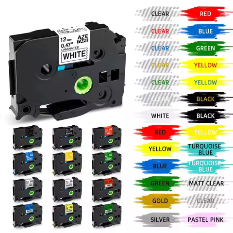 31 Colors TZE 231 631 831 Label Tape 12mm Compatible for Label Work for Brother P-touch Label Printe