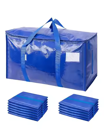 TICONN 12 Pack Extra Large Moving Bags with Zippers & Carrying Handles, Heavy-Duty Storage Tote Movi