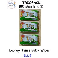 Looney Tunes Baby Wet Wipes New  (80 Sheets  x 3 ) -  Trio Pack