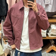 UniqloˉYoujia Yanye U Mens Casual Zipper Jacket Detroit Jacket Frock Lapel Denim Jacket 475681