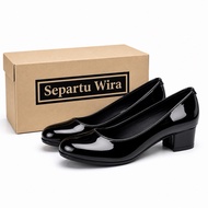 Kasut No.3 Wanita separtu wira Office Heels Elegant Black Shoes PVC Shoes Kasut Kerja
