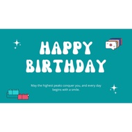 Blue Bright Birthday Greeting E-Card