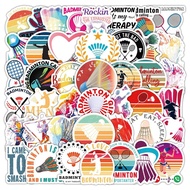 Set of 60 Cute Badminton Stickers, Waterproof Decals, Cute Fashion Cartoon Designs for DIY Diaries, 