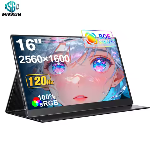 MISSUN 16-Inch 2.5K Portable Monitor 144Hz/120Hz 1600P HDR Low Blue Light For XBox PS4 / 5 Switch Ce