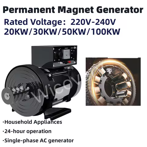 Gearless Permanent Magnet Generator 3000rpm 20KW 30KW 50KW 80KW 100KW 220V 230VSingle Phase AC Alter