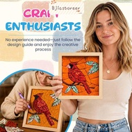 BJIASPH Fabric Mosaics Kit, Handmade Cut Cloth Kinusaiga Fabric Art Kit, Creative Multi-Theme Premiu