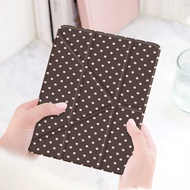 1pc Minimalist Coffee Color Polka Dot Pattern Tablet Protective Case, Upgraded Y-Fold Design, Multi-