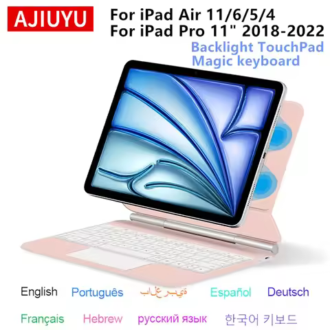 Magic Keyboard Folio For iPad Air 11 2024 M2 iPad Air 4 Air 5 Pro 11 1st 2nd 3rd 4th Gen Smart Magne