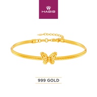 HABIB 999/24K Yellow Gold Bangle (Butterfly) 9GB00021024