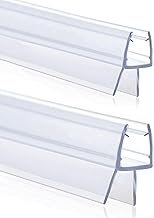 Shower Door Bottom Seal Strips H-Type 2PCS, 36 Inch Long Clear PVC Seal Strips for 3/8"(10mm) Thick