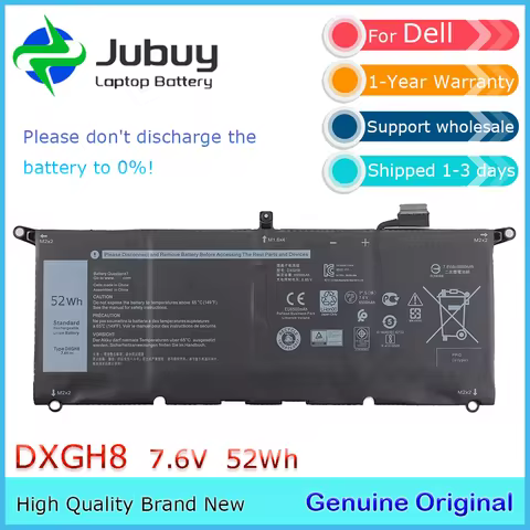 Genuine Batteries DXGH8 0H754V P114G P82G for Dell XPS 13-9370 XPS 13-9380 7390 2018