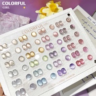 【พร้อมส่ง】Colorful Girl เซต 24 สีเจลแคทอาย ซาตินมุก✨ สีลูกแก้วสุดหรู แถมชาร์ทสี (ทาให้แล้ว) เม็ดสีแน