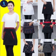 BF Ready Stock Waiter men's and women's half-length aprons Western restaurant hotel cafe cafeteria c