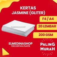PUTIH 20 Sheets Jasmine Jasmin Glitter Paper 200gsm F4/A4/A5 Certificate Invitation Craft Business Card Paper Flower White