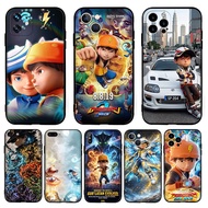for iPhone 11 12 13 Pro Max Mini Anime Cartoon Boboiboy Casing 6Y1 Black TPU Soft Silicone Phone Cas