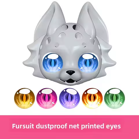 Fursuit Eyes 3D Form Blanks, Custom Follow Me Kemono 3D Printed Eyes on Mesh Plastic Grid Screen Cos