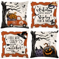 Hengt 4pcs Halloween Throw Pillow Covers Fall Decorative Pillow Covers Farmhouse Holiday Covers For Couch Sofa Bed