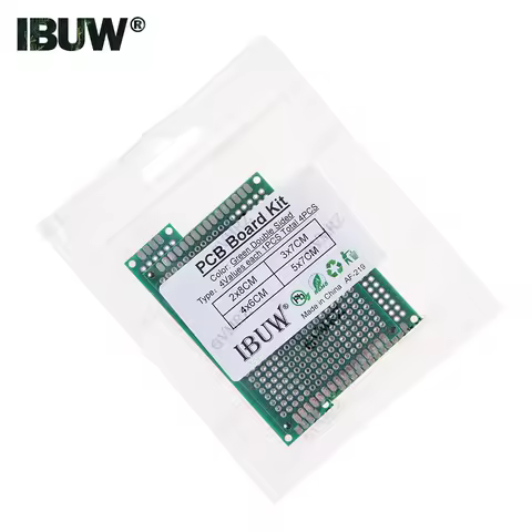 4pcs Green Assorted Size PCB Prototype Board 2x8/3x7/4x6/5x7CM Universal Breadboard for Arduino DIY 