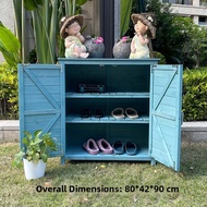Outdoor Wooden Storage Cabinet Waterproof Garden Tool Organization Yard Debris Storage Bench Nordic