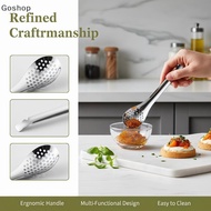 Goshop Stainless Steel Strainer Spoon Durable Caviar Maker Cuisine Utensil for Restaurant Home Daily