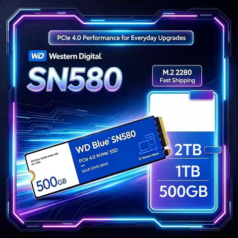 Western Digital WD Blue SN580 Ultra Fast Internal Solid State Drive M.2 2280 PCIe Gen3 X4 NVMe SSD 2