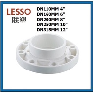 (BRAND:LESSO) DN110MM DN160MM DN200MM DN250MM DN315MM WHITE UPVC SPIGOT SOCKET FLANGE ADAPTOR (SOCKE