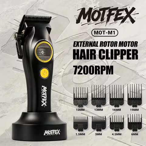 MotFex MA1C MA1T Professional Hair Clipper Trimmer Kit 7200RPM Brushless DLC Ceramic Blade Cordless 