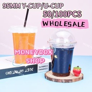 Plastic Milk tea cup with lid disposable packaging plastic drink juice cup coffee cup8oz12oz16oz22oz