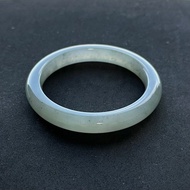 天然A貨翡翠手鐲 冰川藍烏雞翡翠 正圈/平安 厚妝手鐲  56.7圈口