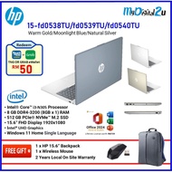 HP Laptop 15-fd0538TU- Gold/ 15-fd0539TU- Blue/ 15-fd0540TU - Silver (i3-N305/8GB/512GB SSD/Win11/Of