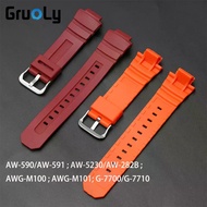TPU Rubber Watchband Straps For Ca-sio AW-590/AW-591 AW-5230/AW-282B AWG-M100 AWG-M101 G-7700/G-7710