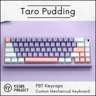 Taro Pudding PBT keycaps | 129 keys | Dye-Sub | Colourful Cherry Profile Keebs Project