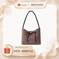 BOSTANTEN Rosie Bag Women Handbag Suede Shoulder Bag Ribbon Underarm Vintage Coquette