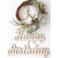 Japanese Style Birthday Letter Plate Wall Stickers Wooden Wooden Numbers Photo Props One Year Old 2 