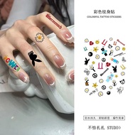 GD GD GD Same Style Daisy Finger Small Picture Colorful Tattoo Stickers Waterproof Long-Lasting ins 
